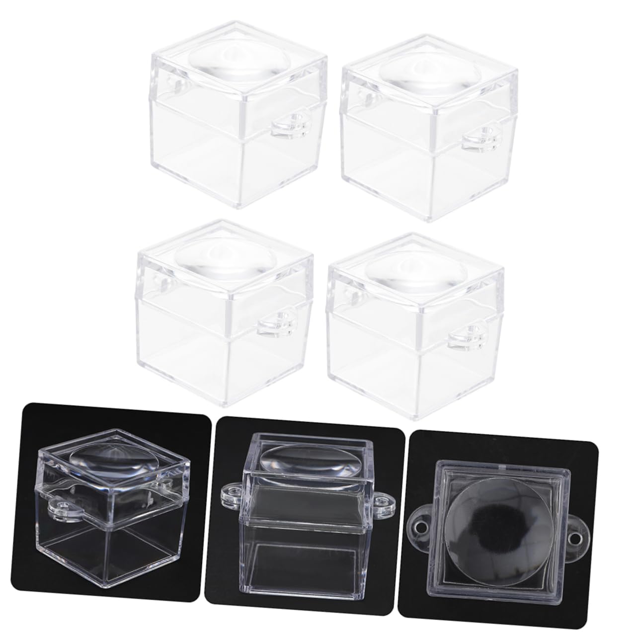 SOLUSTRE 60stücke Vergrößerungsboxen Für Insektenbeobachtung Hochtransparente Lupendose Mit Eingebautem Vergrößerungsglas Für Naturerkundung Und Lernzwecke