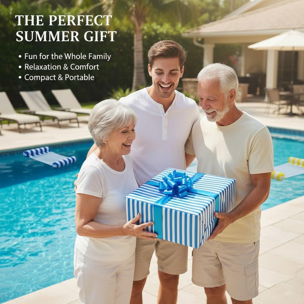 3/5/8 Pack Pool Hammock Upgrated Water Pool Floats, 4-in-1 (Hammock, Saddle, Lounge Chair, Drifter) Multi-Purpose Water Pool Float, Non-Stick PVC Material - Image 7