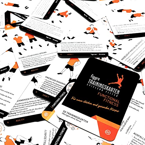 figgrs® Functional Fitness - 57 Trainingskarten mit 50 Fitnessübungen für eine leistungsfähige & dynamische Muskulatur I Bodyweight Übungen ohne Gerät I Für Männer und Frauen – Bild 5