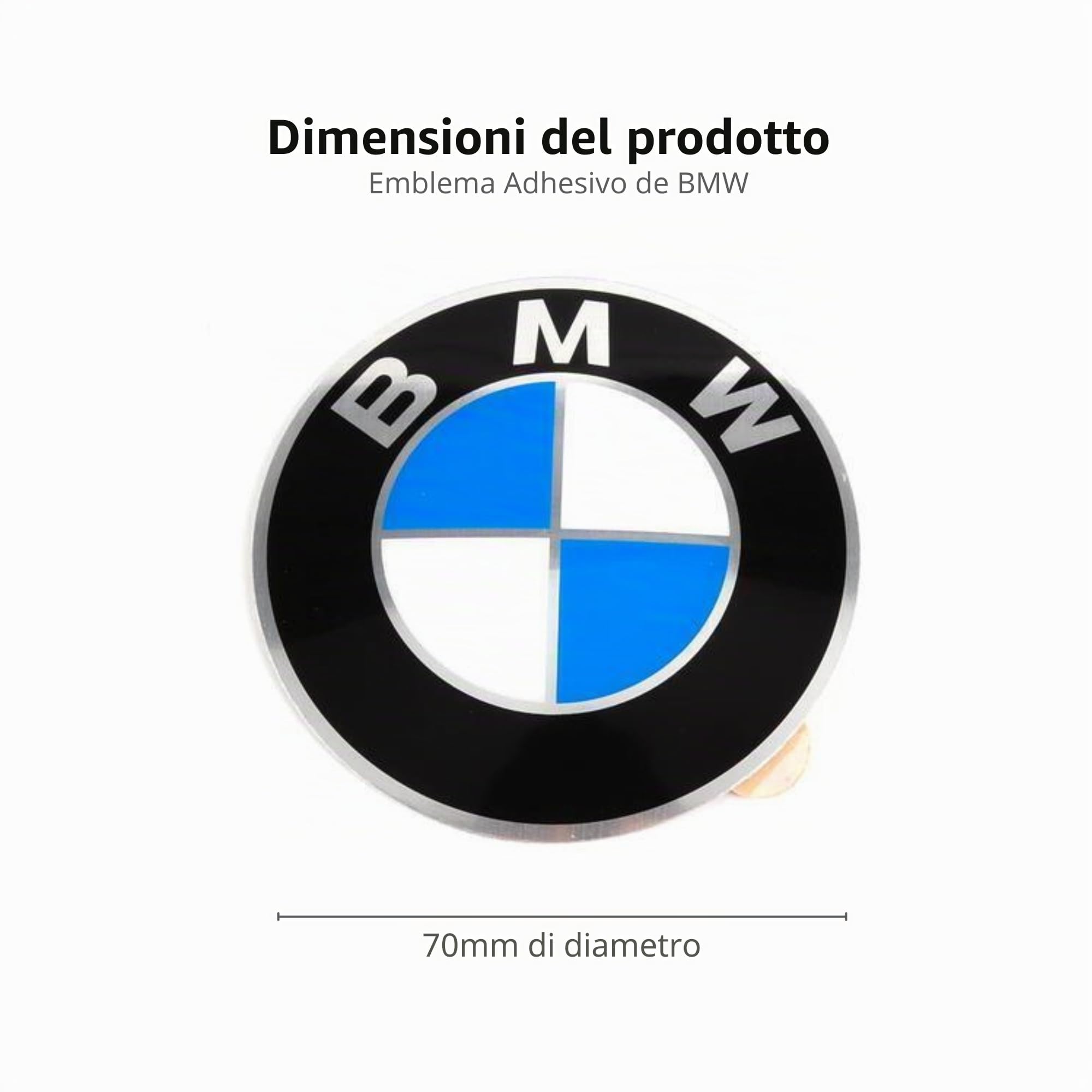 4 adesivi originali BMW per coprimozzo, 70 mm