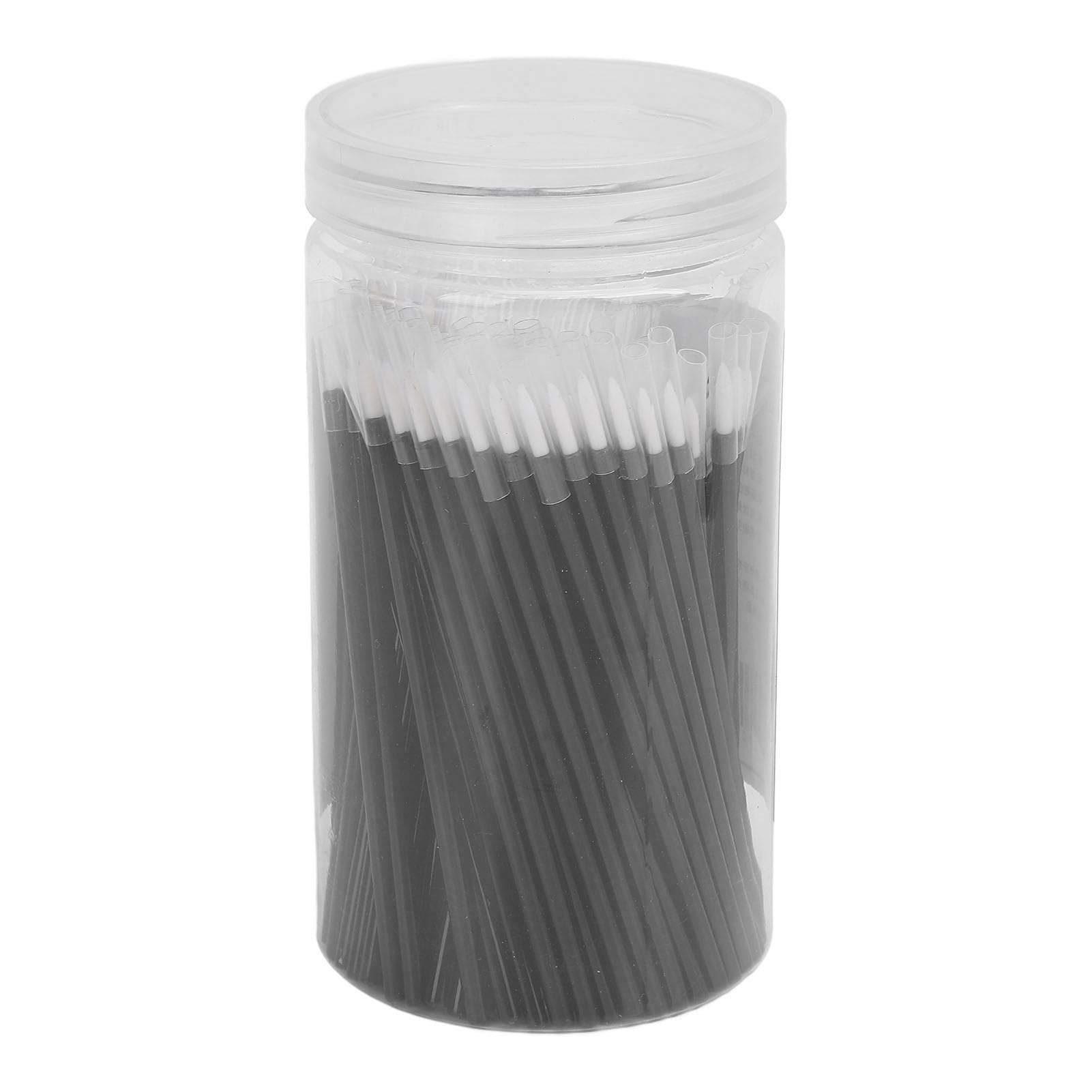 BTSEURY Brush, 100PCS Black Brushes Applicator, Cosmetic Eye Wands for Eyeliners Lip Liners Makeup Tool with Container
