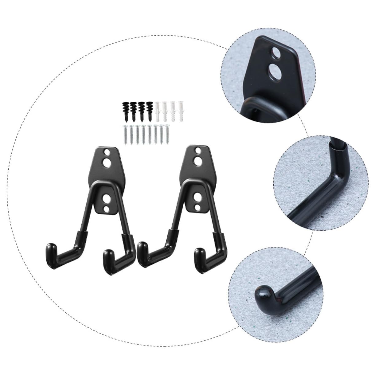POPETPOP 2Pcs Heavy Duty Garage Hooks Wall Mount Utility Hangers for Garden Tools Strong Load Bearing Capacity Storage for Garage Shed and Basement