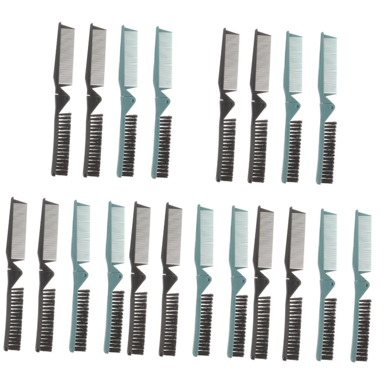 Beavorty 20 Stück Doppelzahn Klappkamm Reisebürste Für Damen Kompakte Haarbürste Mini Haarbürste Bürste Für Haare Faltbare Reise Rundbürste Mini Bürste Reise