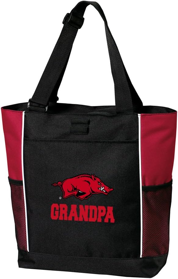 Broad Bay University of Arkansas Grandpa Tote Bags Red Arkansas Razorbacks Grandpa Totes Beach Travel