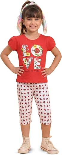 MI Kidz Pure Cotton Top &amp; Capri Set for Girls Kids