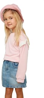 Trendyol Women's Rosa Brodel Girl Knitted Slim Sweatshirt