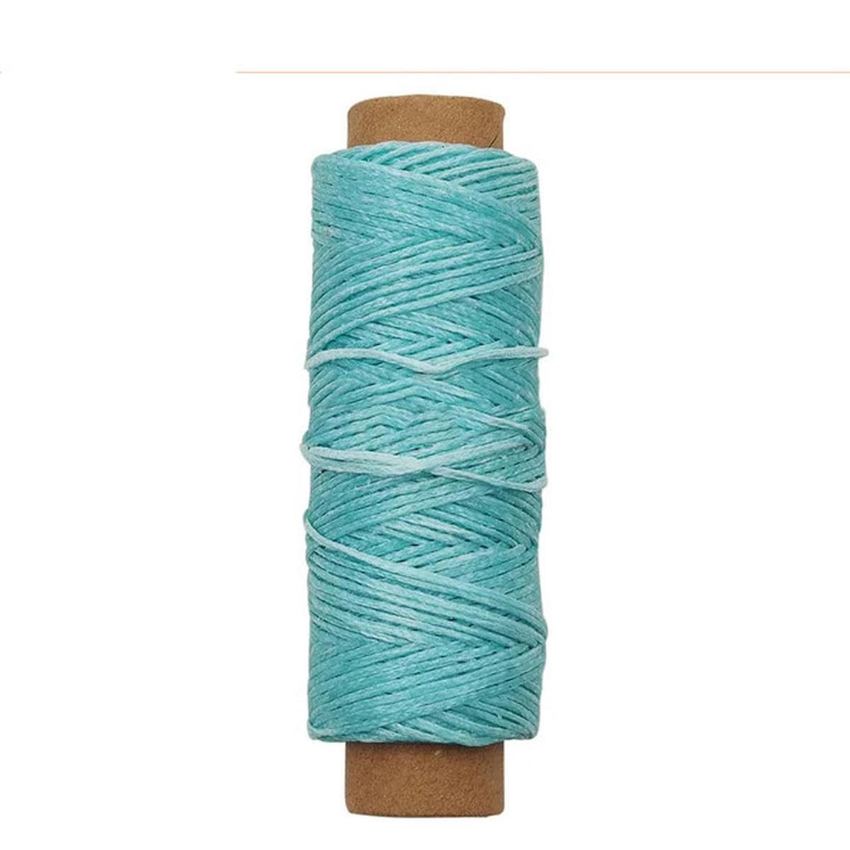 Hilo de Coser，Hilo de poliéster Hilo Encerado Plano Línea de Costura Encerada Plana Cordón Encerado Hilo for Coser a Mano(No.36 Sky Blue,50m)