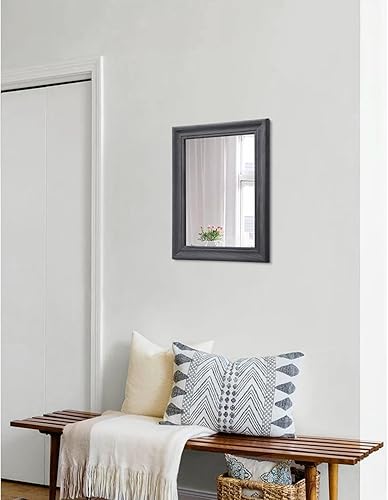 Vista 112 de Espejo de pared con marco de madera rústica, espejos colgantes rectangulares para pared, grande, decorativo para baño, dormitorio, granja, sala