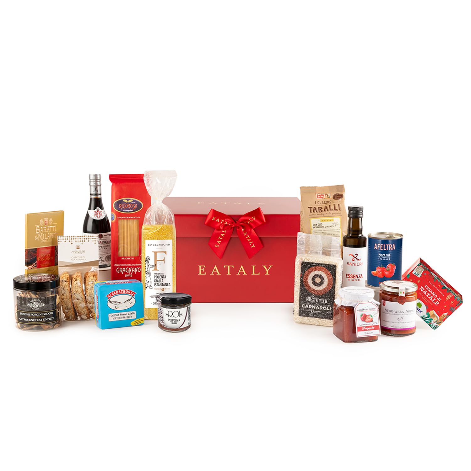 EATALY – Dall'Antipasto al Dolce – Cesto Natalizio con Prodotti Sfiziosi – Box con 15 Prodotti di Qualità – Confezione Elegante – Perfetto per Regali e Occasioni Speciali