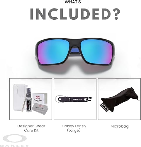 Miniatura 2 de Oakley Turbine OO9263 - Gafas de sol rectangulares para hombre, correa + paquete con kit de gafas de diseñador iWear