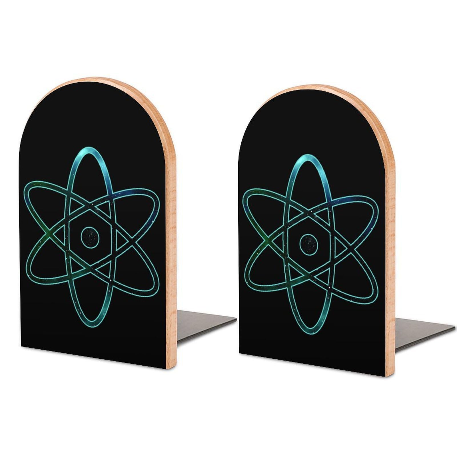 Nclqvjxzkhw Style Physical Atom Stars Sky Spaces Book Ends For Shelves Bookends Bookshelf Holder Stand Books Stopper Home Office Decor