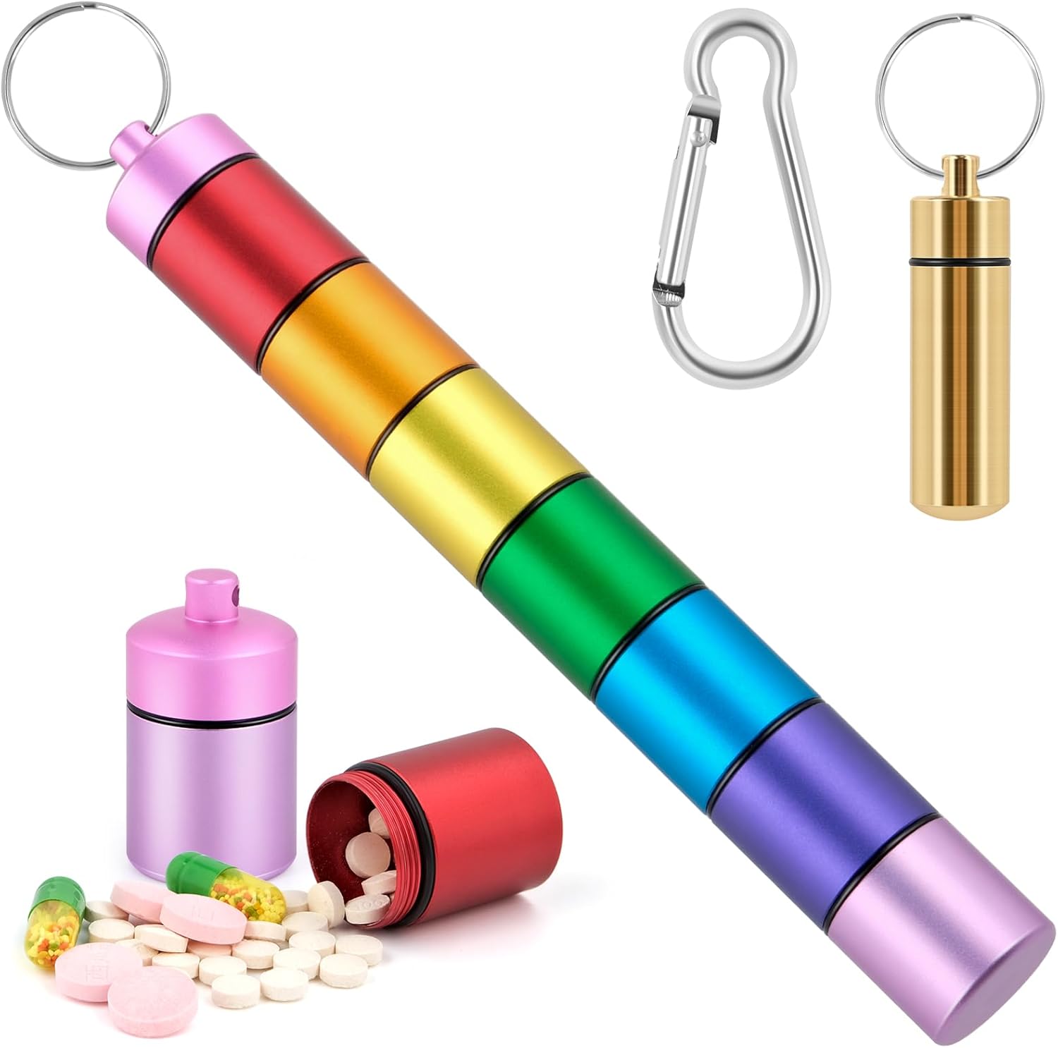 Boîte À Pilules Avec 10 Partitions Et Autocollants - Boîte De Rangement Boîte À Pilules Avec 10 Partitions Et Autocollants - Boîte De Rangement