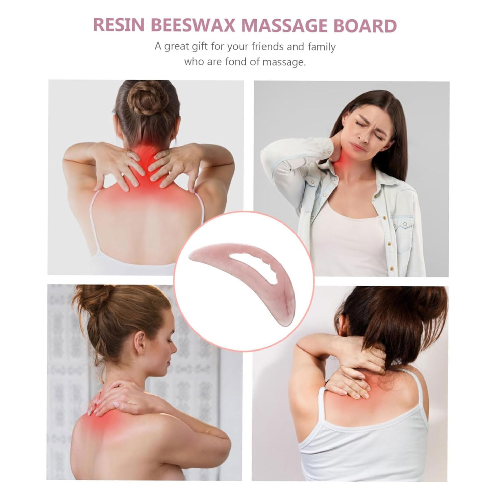 Piedras de Masaje 1/2/3 Uds Cuello Gua Sha Hoja Rosa Resina Natural Cera de Abejas Facial Gua Sha masajeador Pierna Masaje Facial Gua Sha guasha Facia