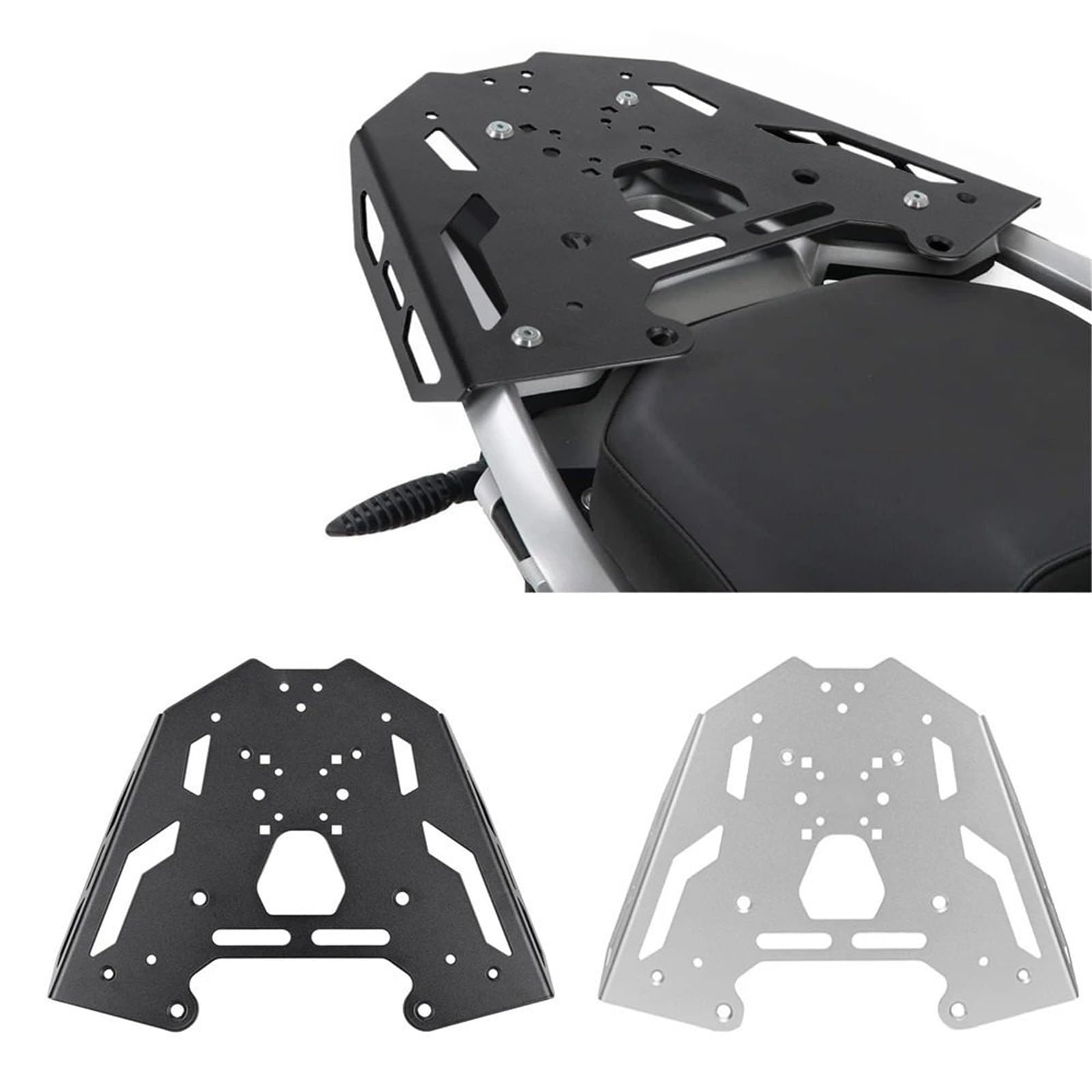 Półka na bagaż motocyklowy Pasuje do BMW R1250GS R1200GS LC GSA ADV Adventure Tylne siedzenie Tylny bagażnik(Silver)