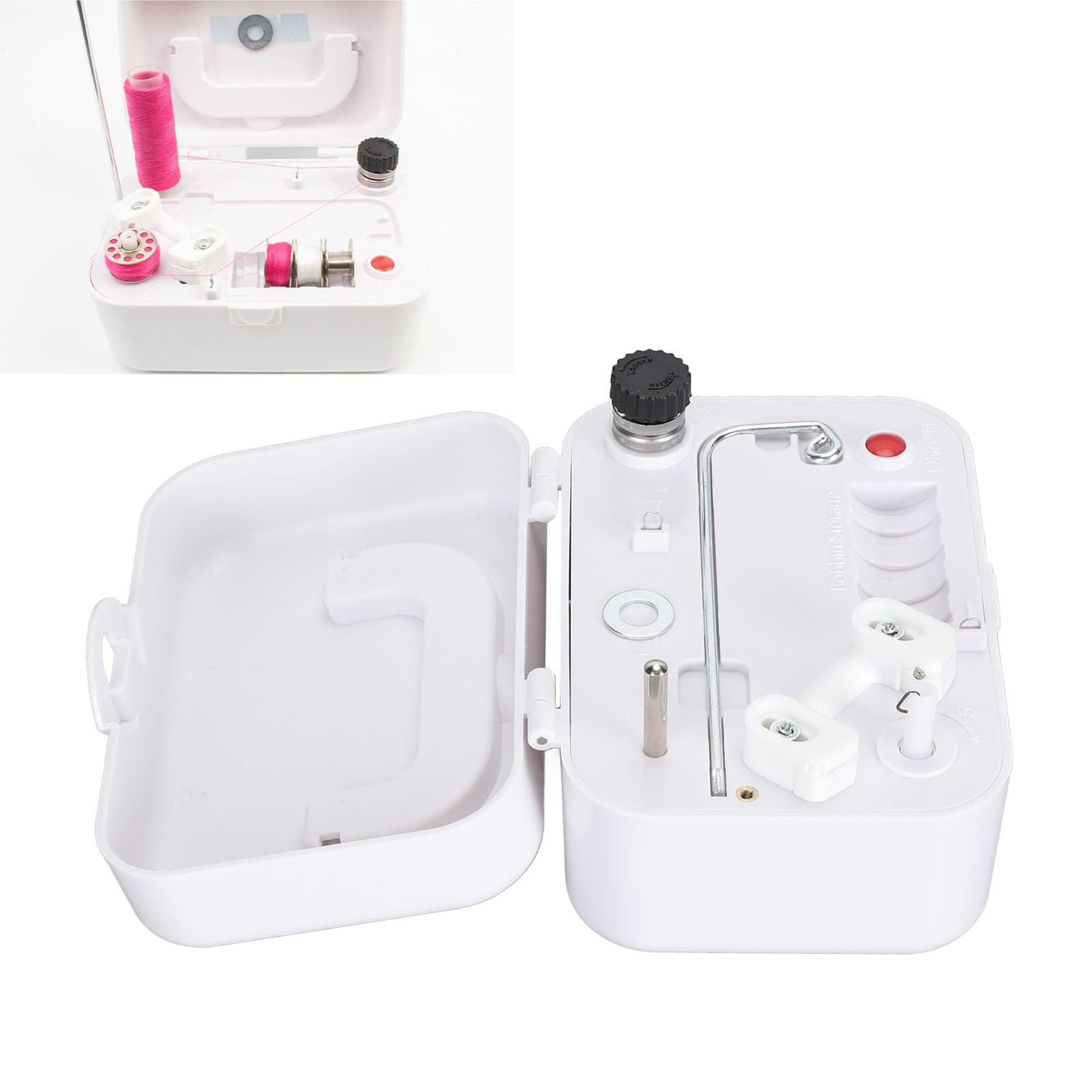 Bobinadora, Bobinadora Automática Profesional para Coser, Bobinadora Lateral de Alta Velocidad con Cerradura y Mango Oculto, Bobinadora Eléctrica Portátil para Uso Artesanal