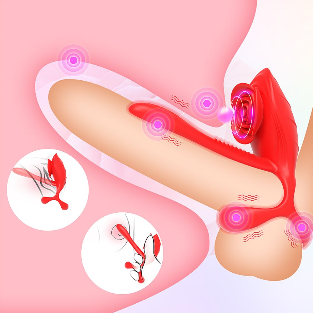 Anello vibrante universale — Anello 2 in 1 con massaggiatore e vibratore telecomandato, in grado di ritardare l'eiaculazione precoce e intensificare l'orgasmo