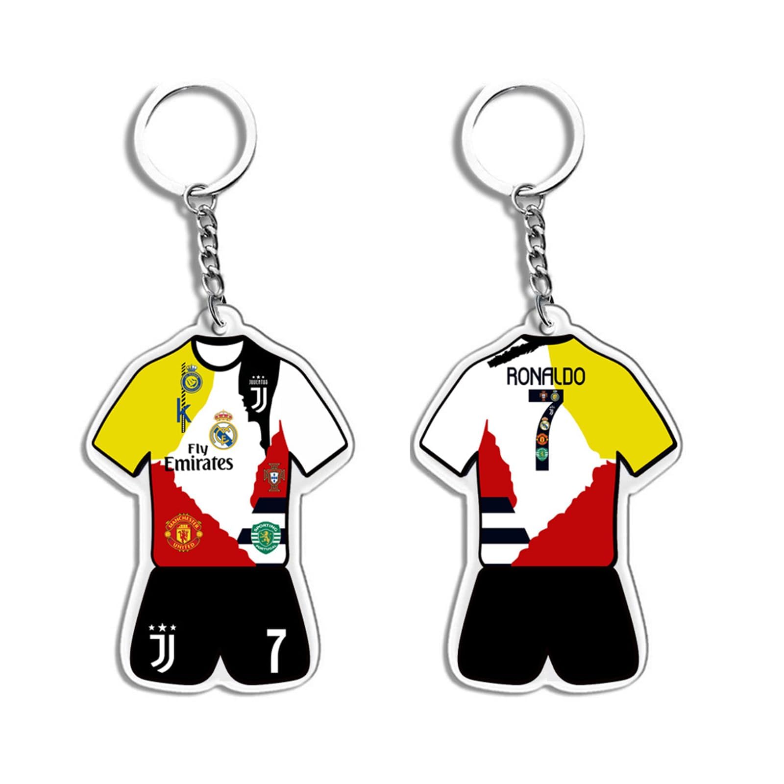 Brdtkugv Unisex No Football Keychain, Soccer Jersey Keyring, Acrylic Jersey Keychain, Number 7 Jerseys Keychains, For Fans And Sports Gift, Birthday Party