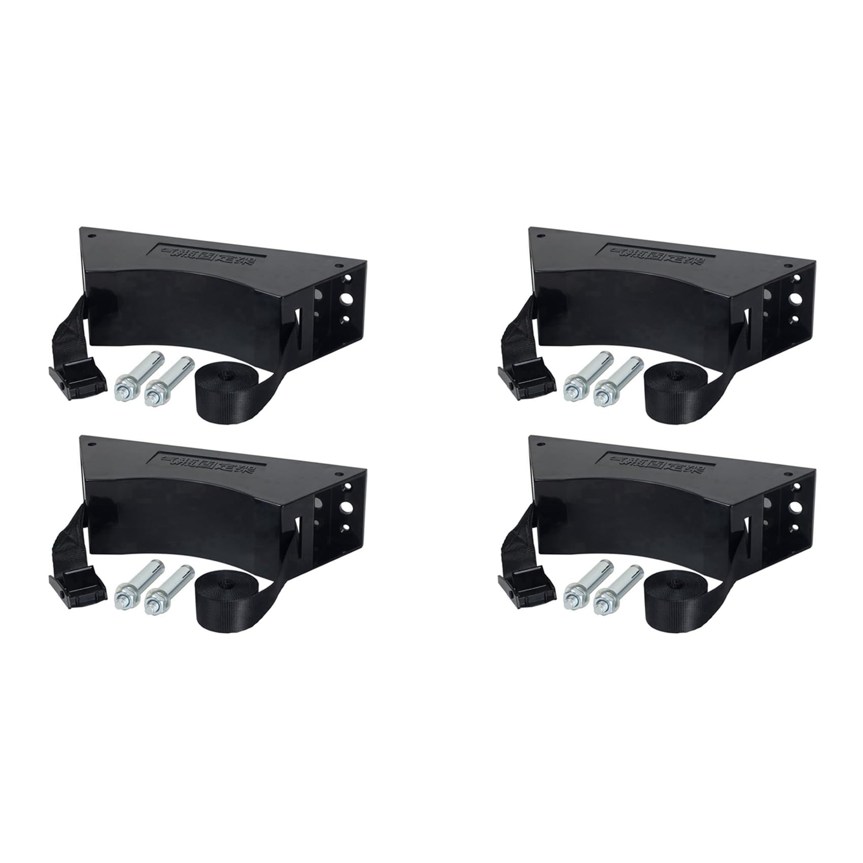 4PCS Propane Tank Holder Propane Tank Mount Gas Cylinder Holder with Screws and Safety Chain Supported 4-12Inch (Black)