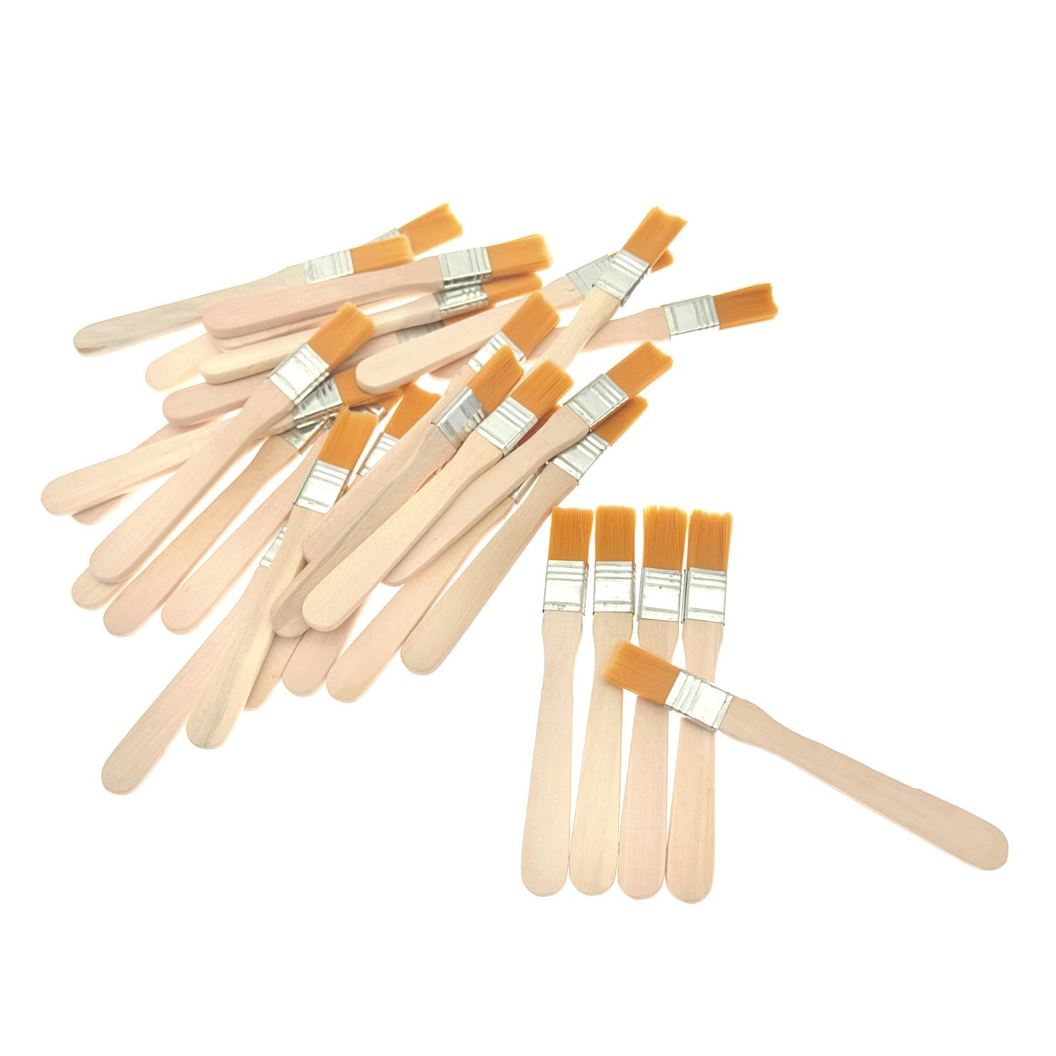 Basics Set di pennelli per dipingere, 24 diverse dimensioni per artisti, adulti e bambini, 24 unità, confezione da 1, Colore legno