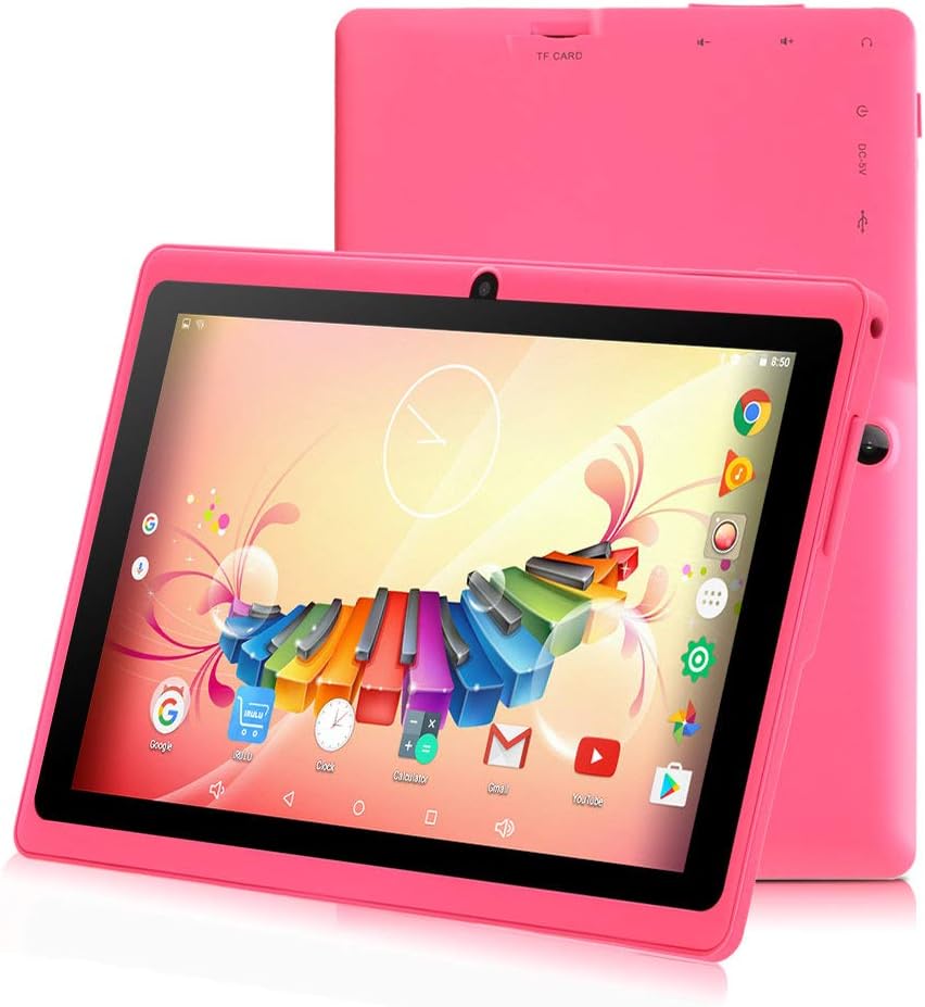 ZONKO 7 inch Tablet Android 8.1 Quad Core 1024x600 Dual Camera with Wi-Fi Bluetooth 8GB Play Store 3D Game Supported GMS Certified(Pink)