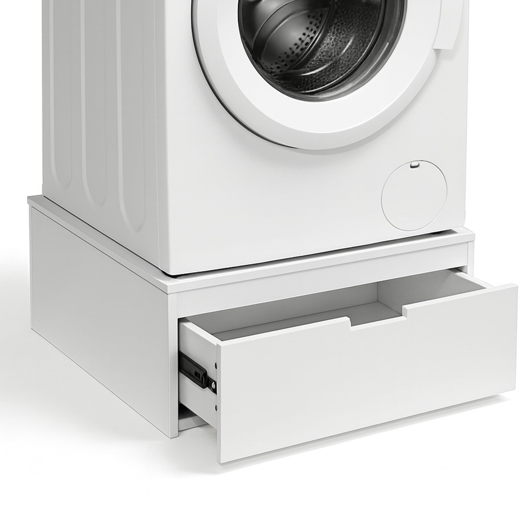 Photo 1 of LYASIL Laundry Pedestal, Heavy Duty Wood Washer Dryer Pedestal, 27.5" Universal Fit Washer and Dryer Stand, 500 LBS Capacity (White)