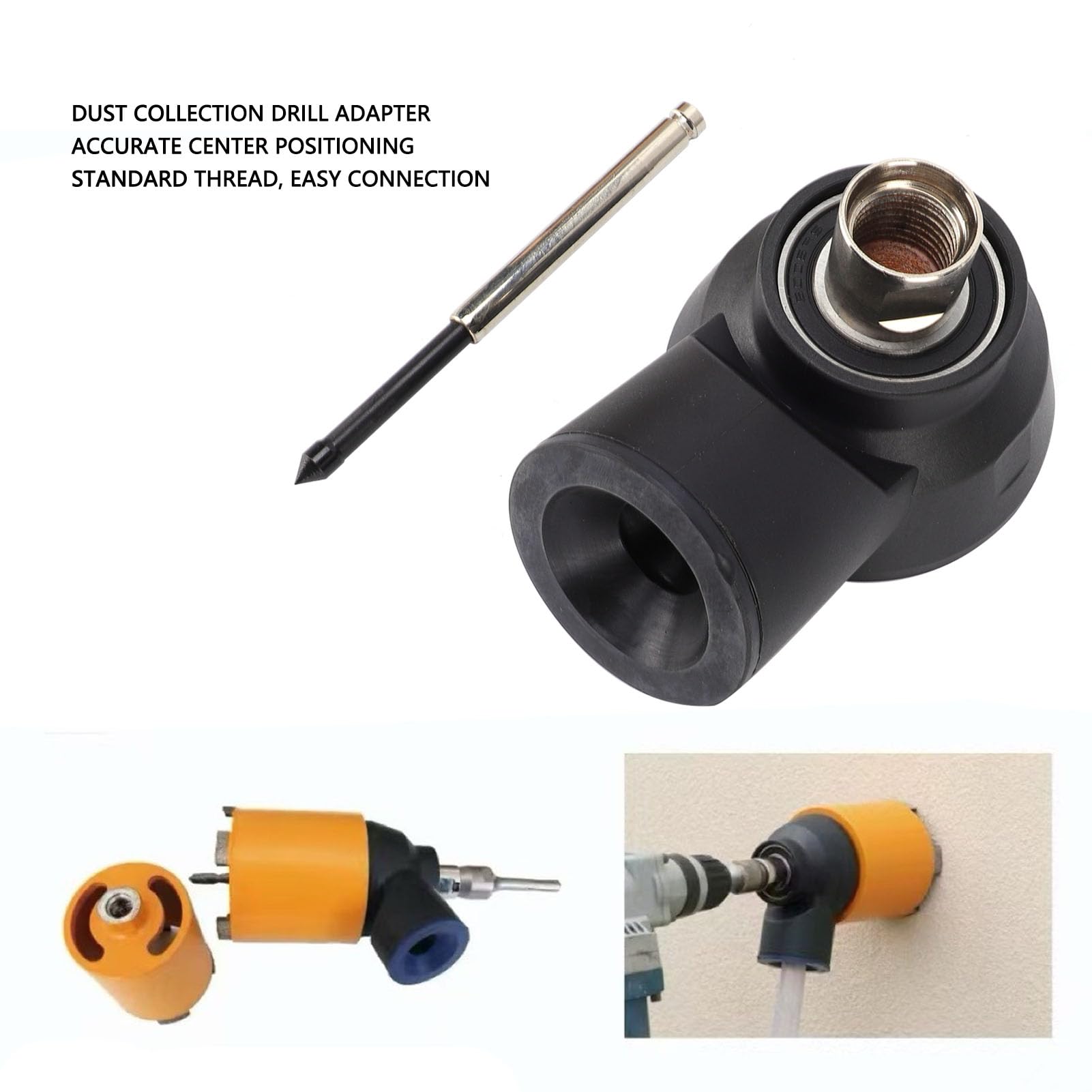 Fafeicy Adaptateur de Collecteur de Poussière de Forage à Sec M18 à M16 Couvercle Anti-poussière de Positionnement Précis pour Plate-forme de Forage D'eau avec Localisateur Central ABS
