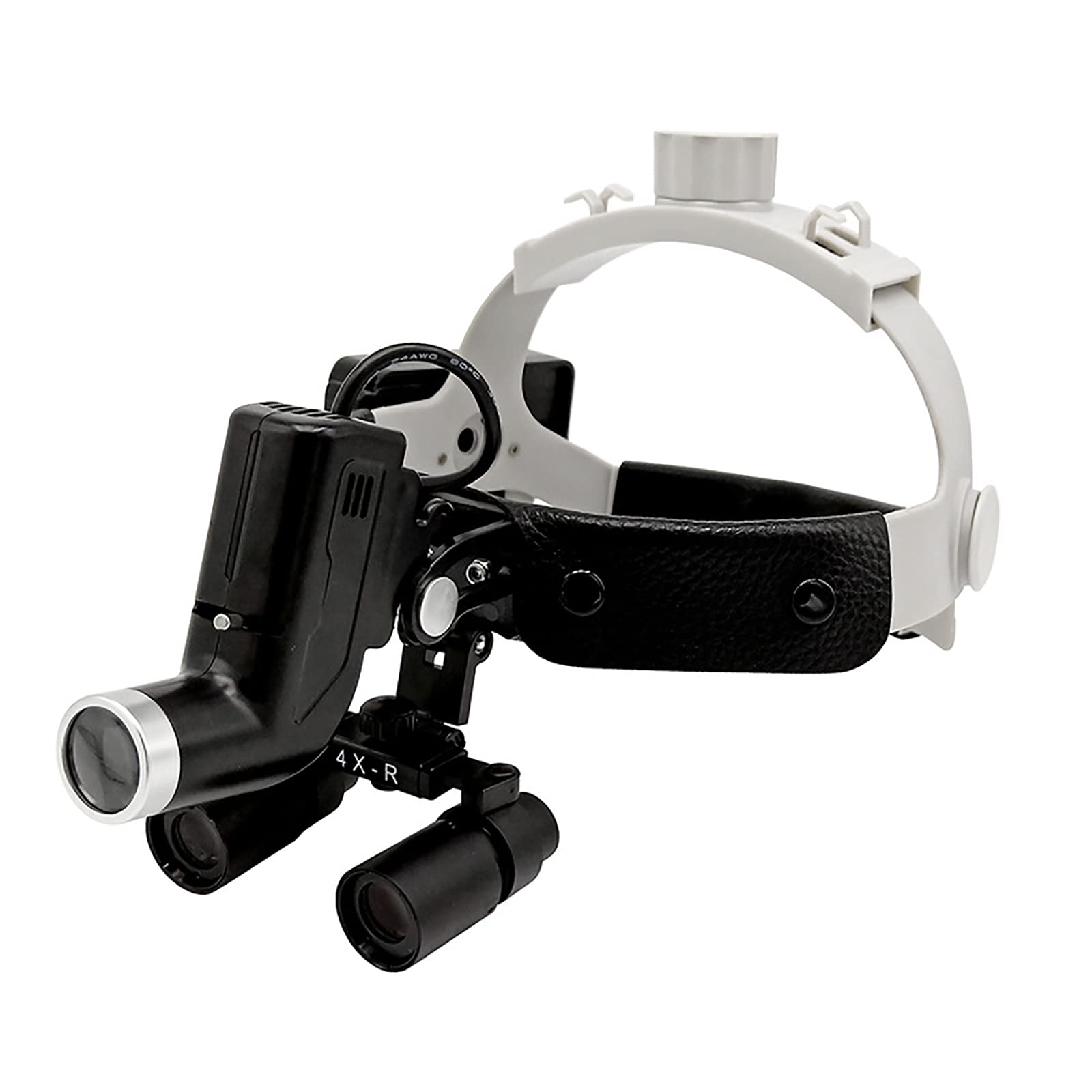 Rechargeable Headband Magnifying Glass, 4X Jewelers Loupe Magnifier with Light, Handsfree Head Mount Magnifying Glass, Size Adjustable, for Close Work Reading Craft Jewelers H