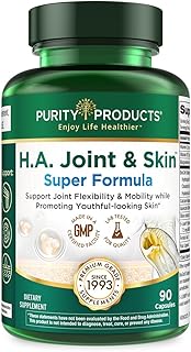 Purity Products H.A. Joint and Skin Super Formula Biocell Collagen w/Hyaluronic Acid Supports Healthy Joint Flexibility, Healthy Synovial Fluid, and Lubrication - 5-Loxin - 90 Capsules (1)