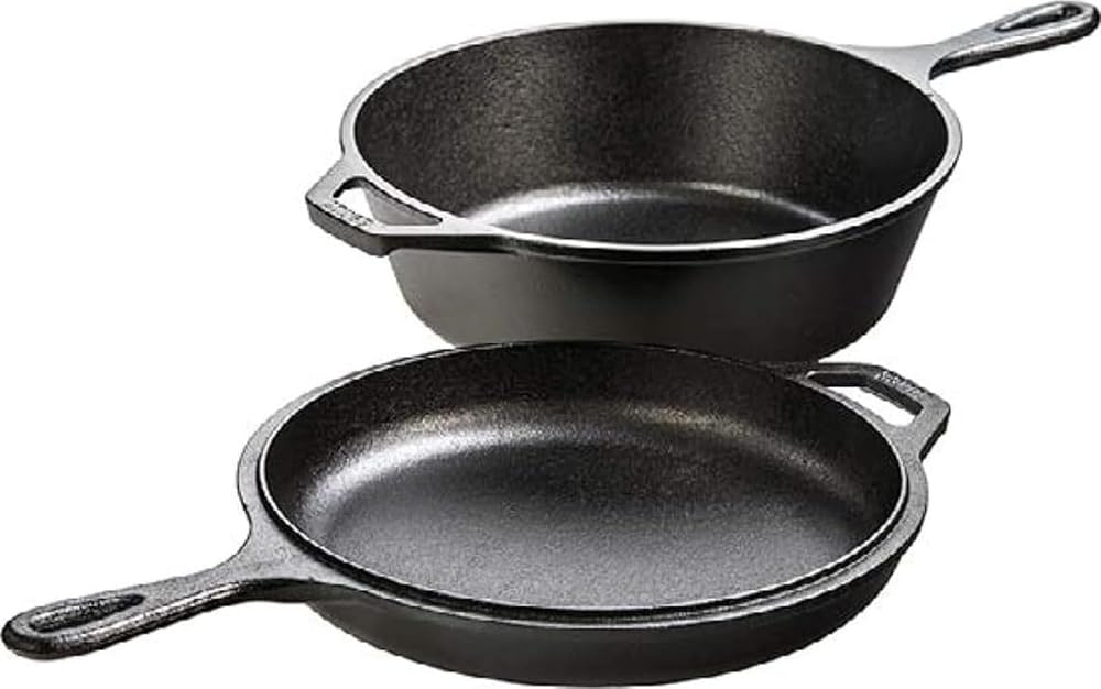 Lodge Cast Iron Combo Cooker, 3.2 Quart Deep Pot & 10.25 Inch Skillet Lid