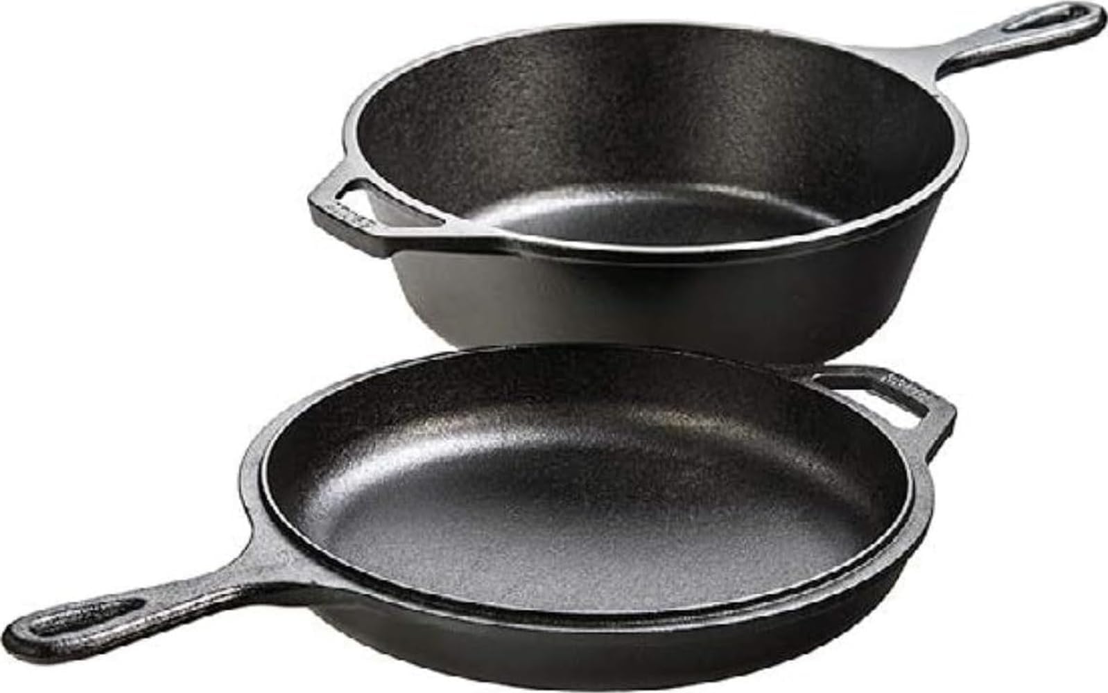 Cast Iron Combo Cooker - PFAS-Free 2-in-1 3.2 Quart Deep Pot and 10.25 Inch Skillet Set - Dutch Oven with Skillet Lid for Sourdough, Frying, and Camping - Made in the USA