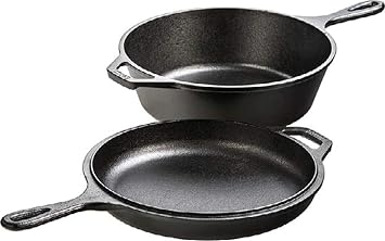 Lodge Cast Iron Combo Cooker, 3.2 Quart Deep Pot & 10.25 Inch Skillet Lid