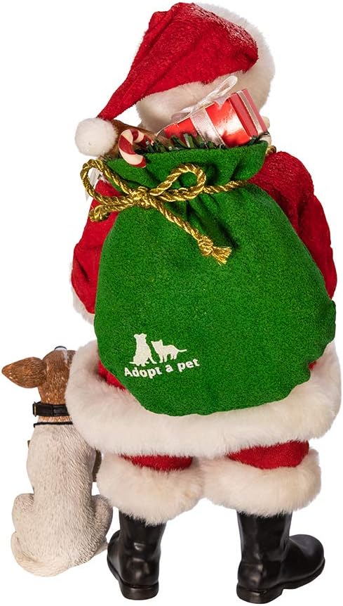 Exclusive Discount 70% Price Kurt S. Adler Kurt Adler 10.5-Inch Fabriché Adopt-a-Pet Dog, 2 Piece Set Santa, Multi