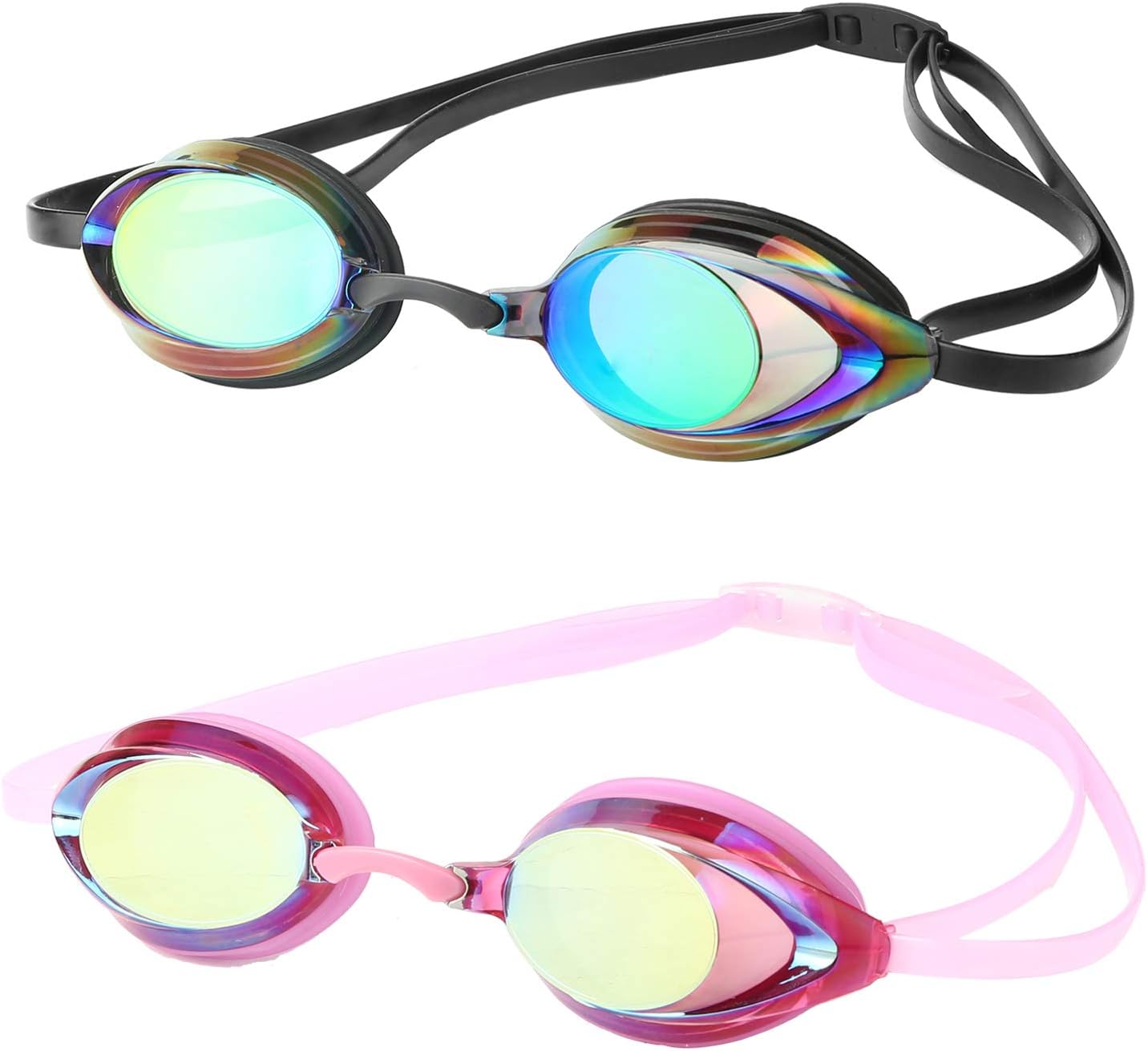 Swim Goggles, Swimming Goggles 2 Pack Anti Fog UV Protection No Leaking for Adult, Men, Women, Youth