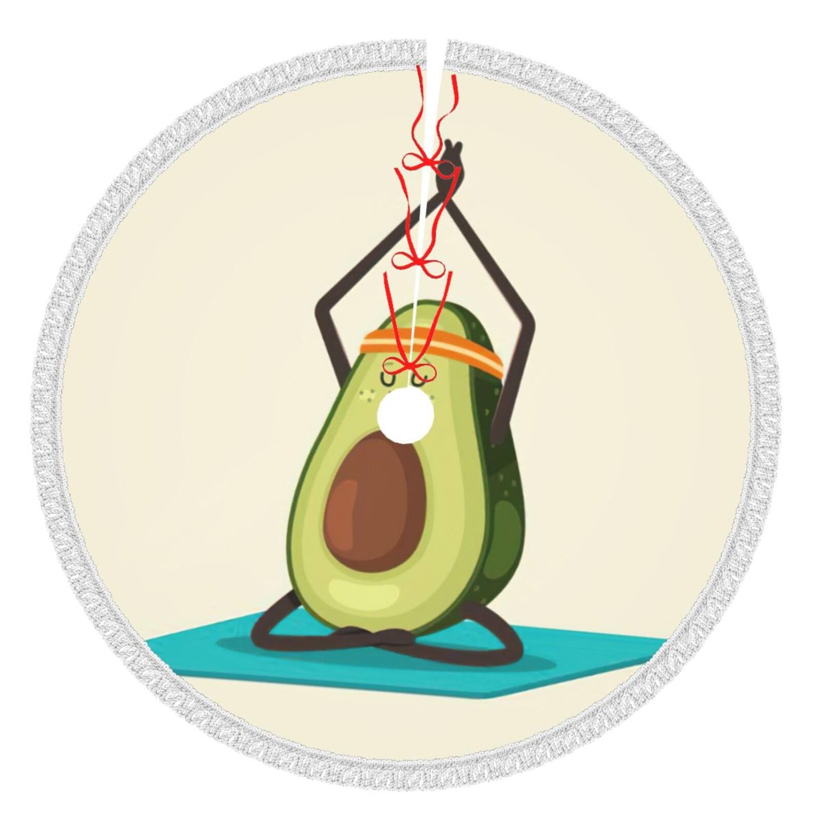 Jupe de sapin de yoga avec pompon en imitation toile de jute de style rustique