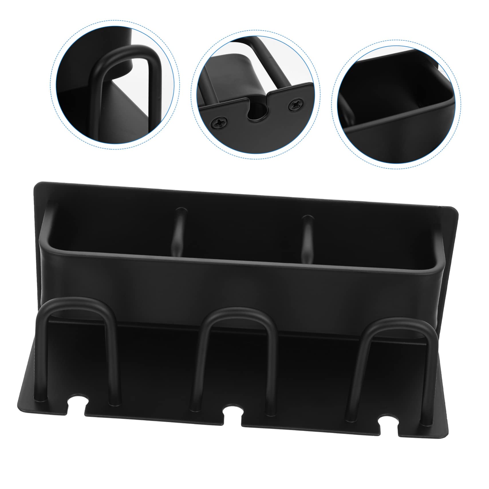 Portaspazzolino da Parete in Alluminio Nero Scolatore D'acqua, Supporto Robusto per Bicchiere e Dentifricio, Accessorio Bagno per Bagno e Cucina