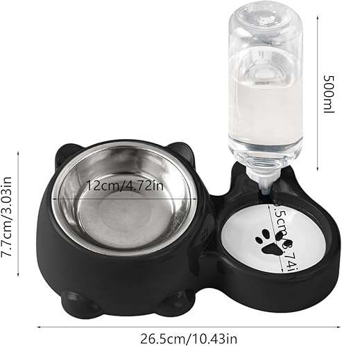 Miniatura 6 de Juego combinado de alimentador automático de mascotas y dispensador de agua dos en uno, dispensador de agua lavable para mascotas, gatos, perros y