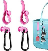 Vista 8 de Juego de 4 ganchos compatibles con bolsa Bogg, mosquetón con inserción para llavero, compatible con bolsas de playa pequeñas y grandes