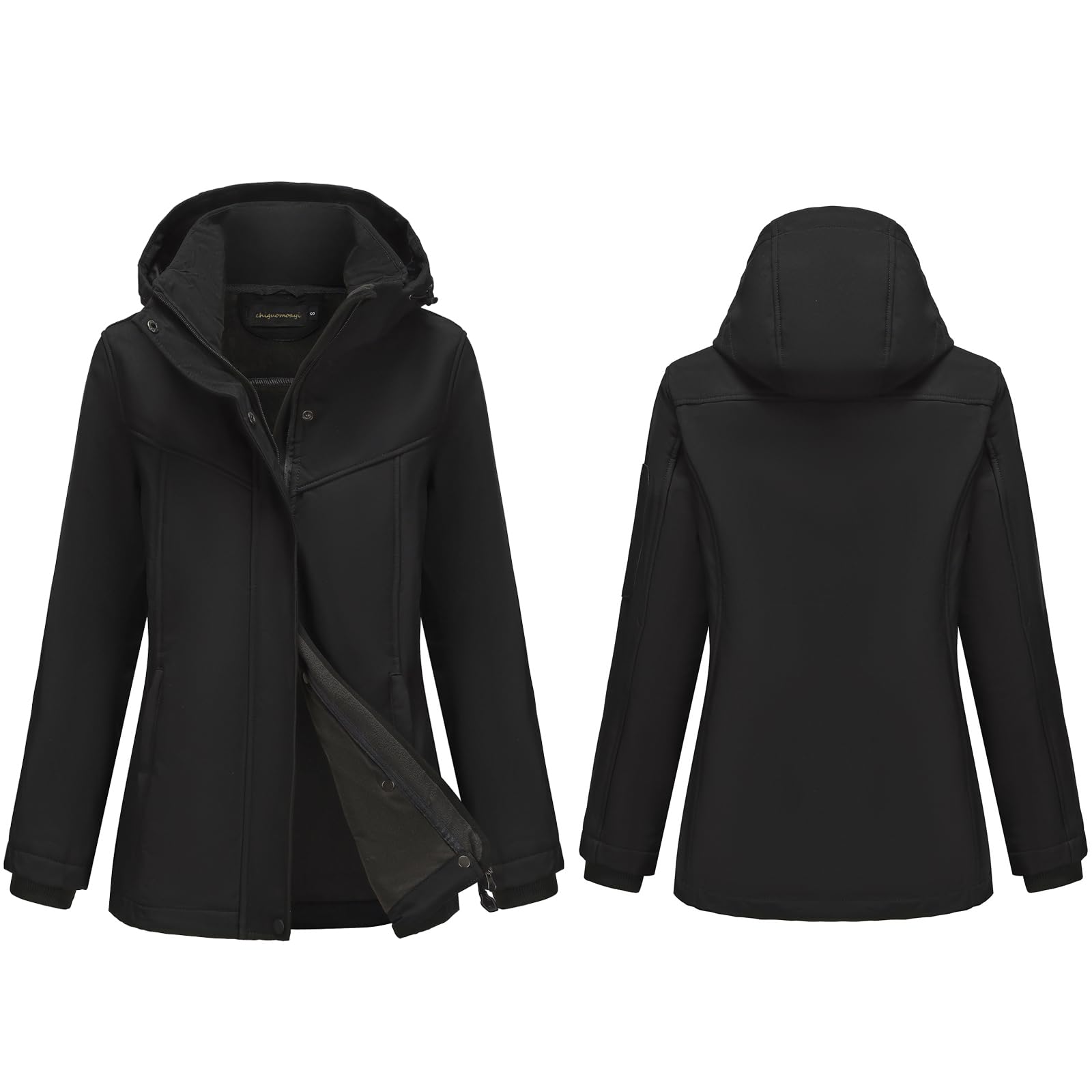 Vestes imperméables femmes Imperméable à capuche Veste softshell Manteau fonctionnel décontracté pour l'extérieur