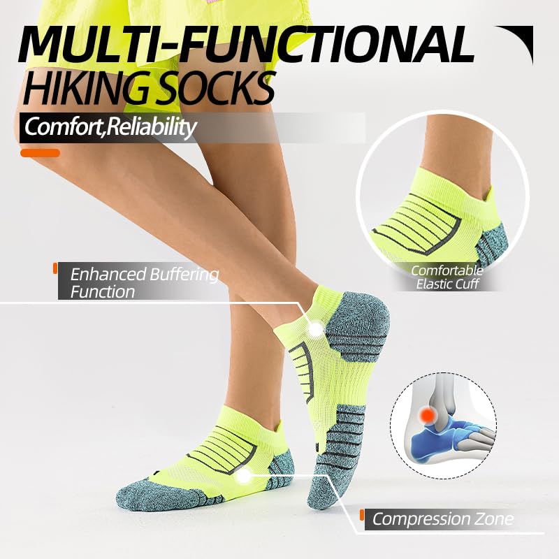 Mens running ankle socks,low cut compression socks with arch support,moisture wicking sports sock,breathable,4 pack3