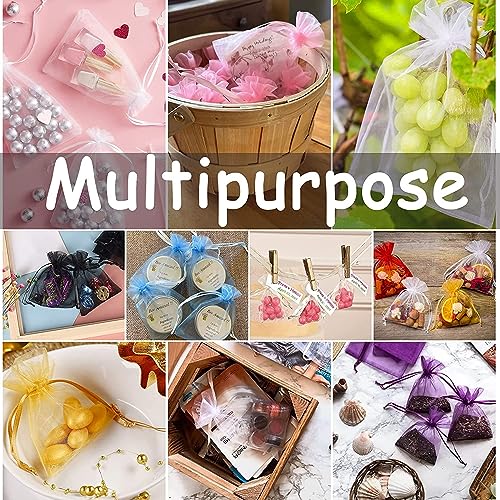 Image of Dealglad 50pcs Drawstring Organza Jewelry Candy Pouch Christmas Wedding Party Favor Gift Bags (4x6, Mixed Color)