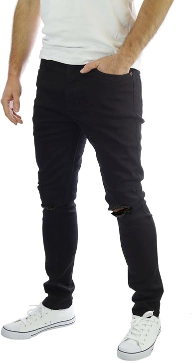 Brave Soul Pantalones Vaqueros para Hombre eastrip Skinny Stretch Negro  Ripped Casual Denim Pantalones Negro Negro 36W x 32L: Amazon.es: Ropa
