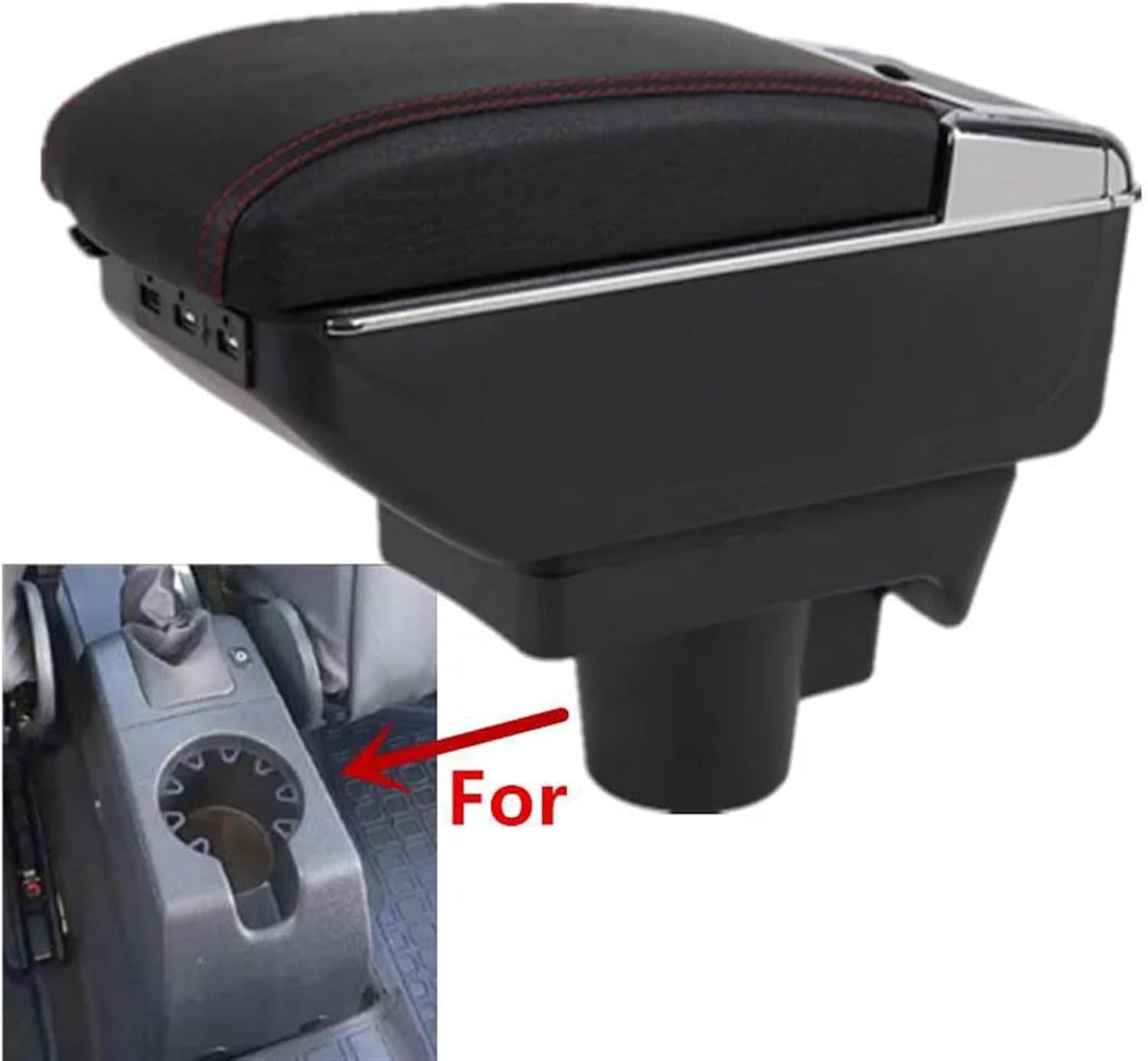 Car Arm Rest Armrest Box With Cup Holder Double Layer Storage Armrest Box With 7 USB Ports For Opel For Astra H 2004-2014