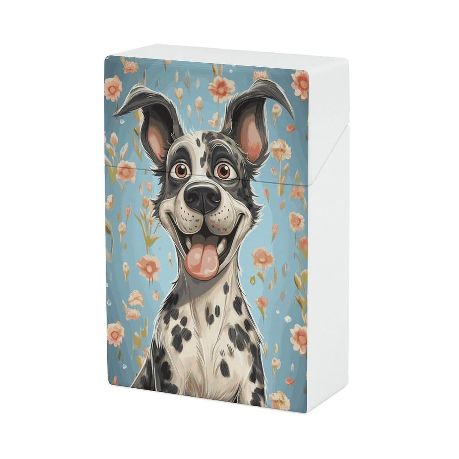 Fun Dogs Cigarette Case with Switch Flip Closure, Cigarette Holder Case for Men Women, Cigarettes Smoking Accessories, Plastic Box for Smoke, Cigarette Hard Box Holder