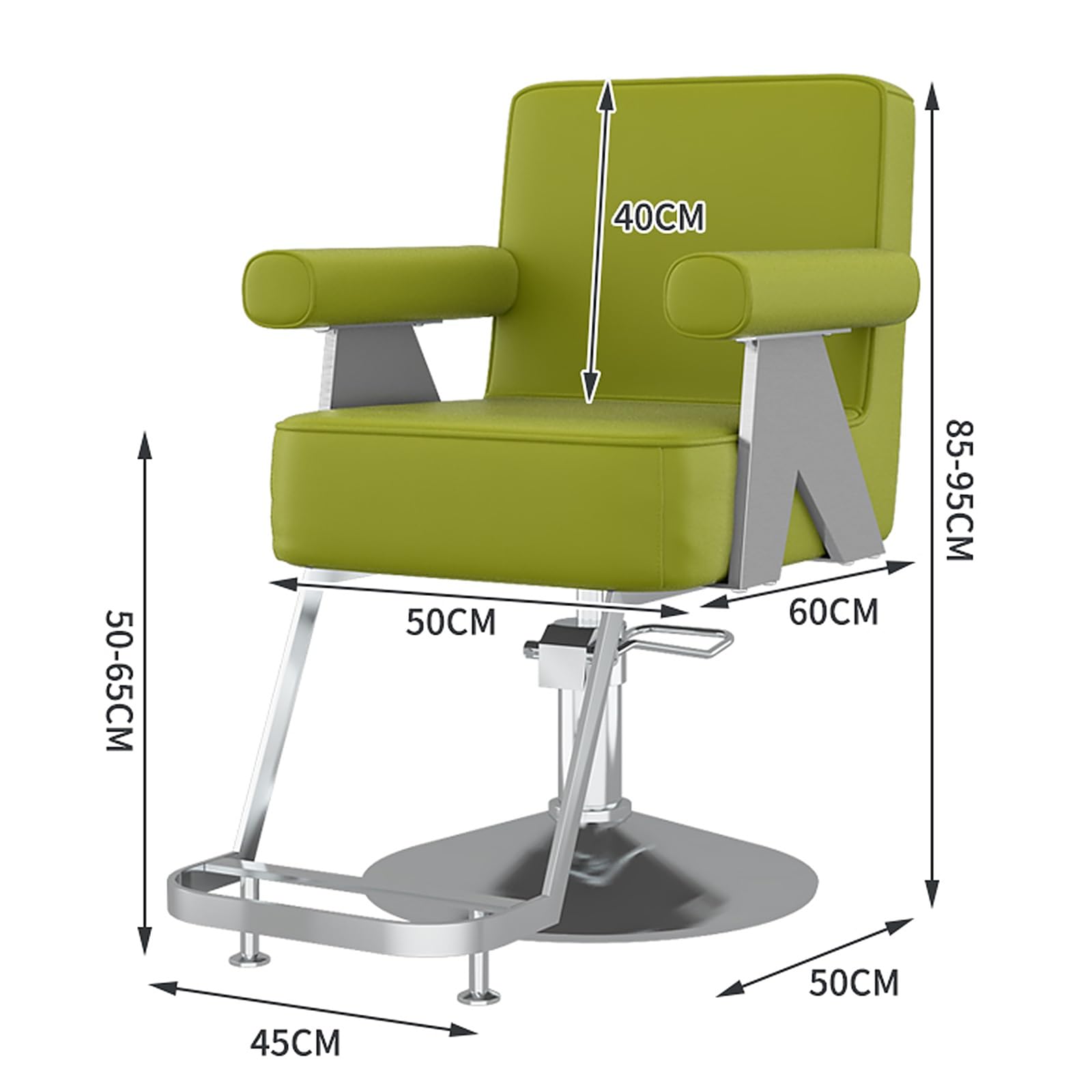 Sillas de barbero, Silla de barbero Ajustable con rotación de 360° y Control de Altura - Silla de salón de Cuero para barbería, peluquería y SPA - Cómodos reposabrazos tapizados (Negro)