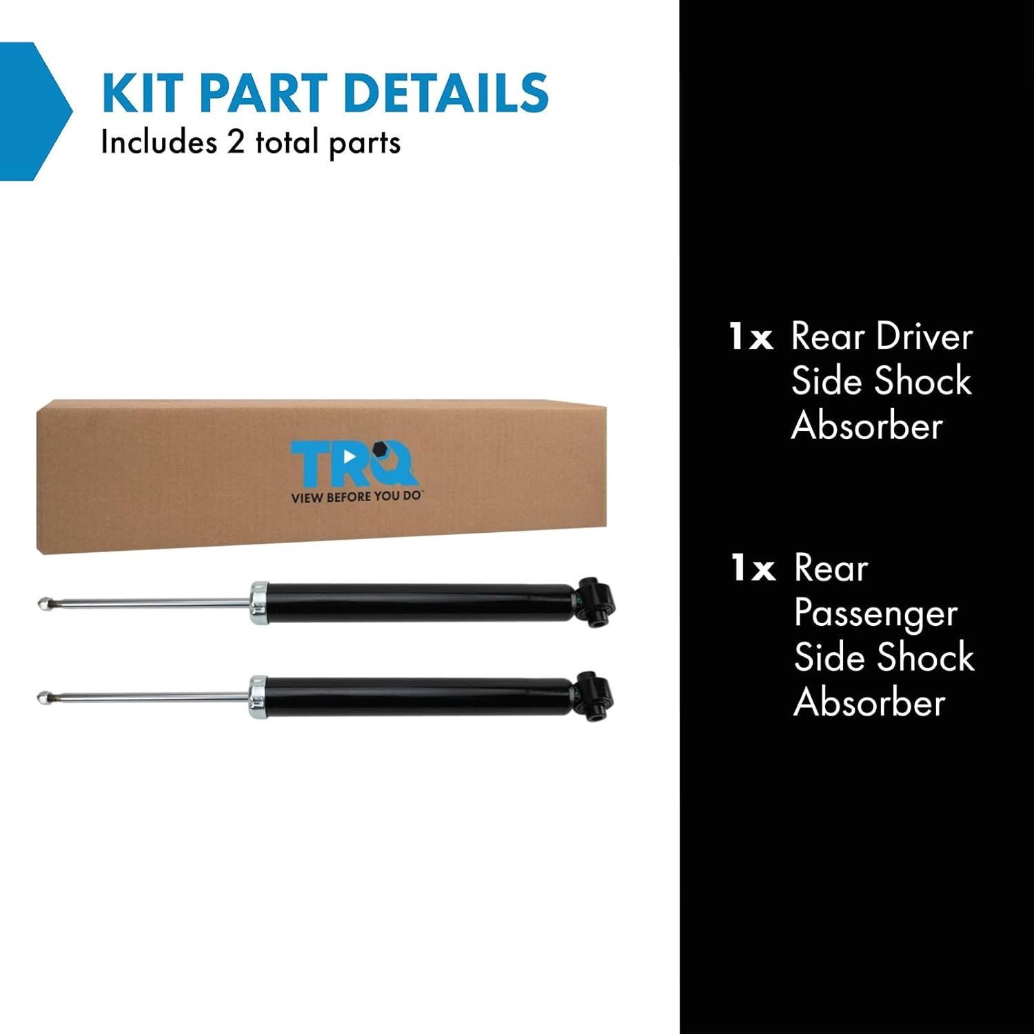 TRQ Rear Shock Absorber Set Compatible with 2015-2020 Audi A3 2015-2018 A3 Quattro 2016-2019 TT Quattro Volkswagen Golf 2015-2019 Golf SportWagen 2015-2021 GTI 2019 Jetta 2018-2021 Tiguan