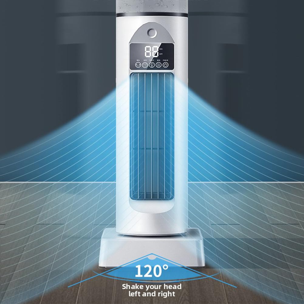 Ventilatore a torre portatile senza pale, con funzione spray, silenzioso, con telecomando, portatile, per camera da letto, 37 x 12,5 x 12,5 cm