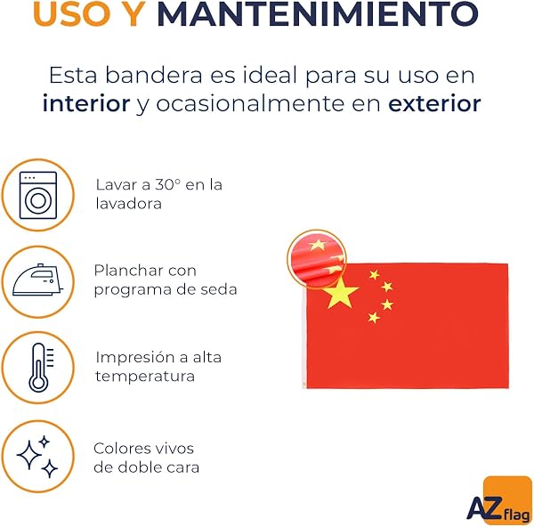AZ FLAG - Bandera China - 90x60 cm - Bandera China 100% Poliéster Con Ojales de Metal integrados - 50g - Colores Vivos Y Resistente A La Decoloración - 5