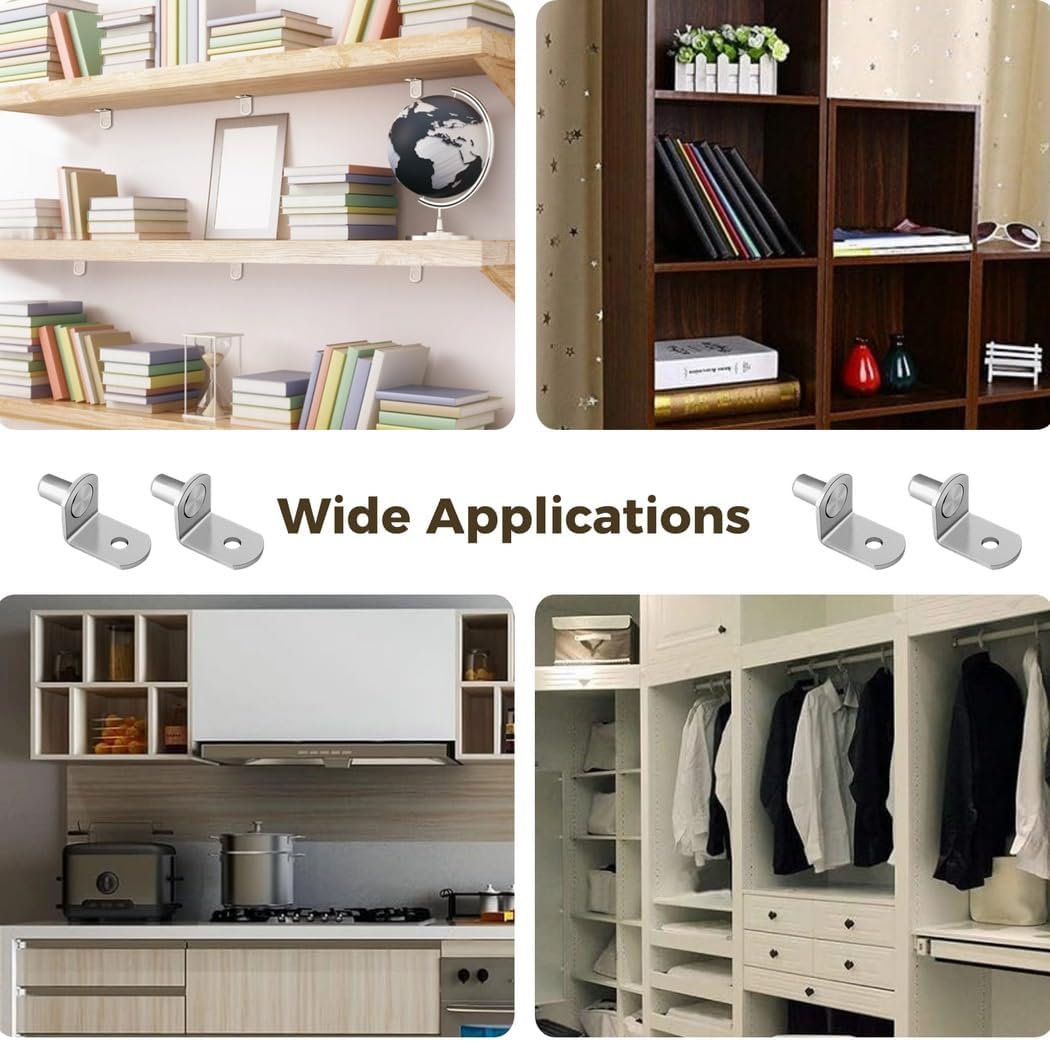 200Pcs Shelf Support Pegs, 6 Mm L-Shaped Pins, Furniture, Bookshelves, Wardrobes, Cold-Rolled Steel Shelf Bracket Pegs, Cabinet Clips, Shelf Pins Support