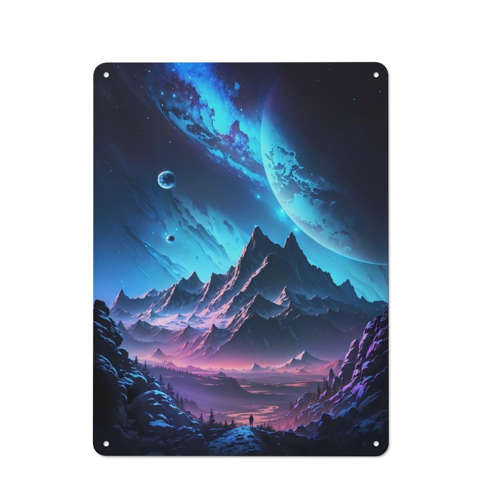 Cosmic Frontier Metal Wall Plaque, Easy to Hang Plaque for Garage, Shed, Workshop Or Hobby Room, 40x30cm