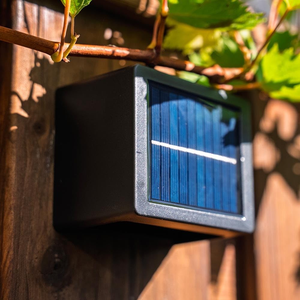 HOFTRONIC - Louis 4er Set Solar Wandleuchte Up Down - CCT 3000K & 5000K - IP65 Wasserdicht - Solar Außenleuchte - Inkl. Dämmerungsschalter